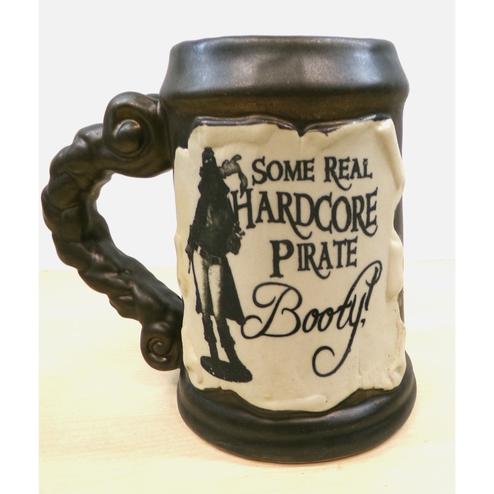Always Azul Pottery Large Tankard Coffee Mug Some Real Hardcore Pirate‎ Booty